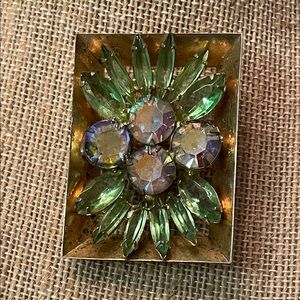 Vintage Juliana Gold and Green Brooch